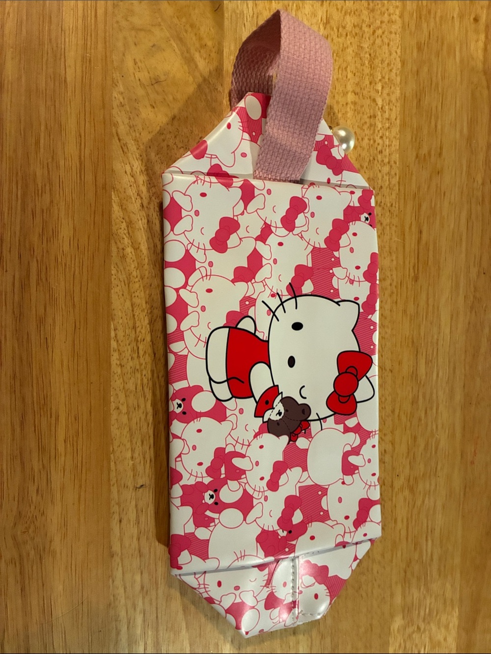Hello Kitty Pink Cartoon Makeup Bag-with Strap- NWOT, Never Worn